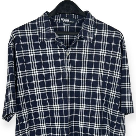 Polo Ralph Lauren Men's XL Plaid Soft Cotton‎ Short Sleeve Shirt Blue - Picture 1 of 4